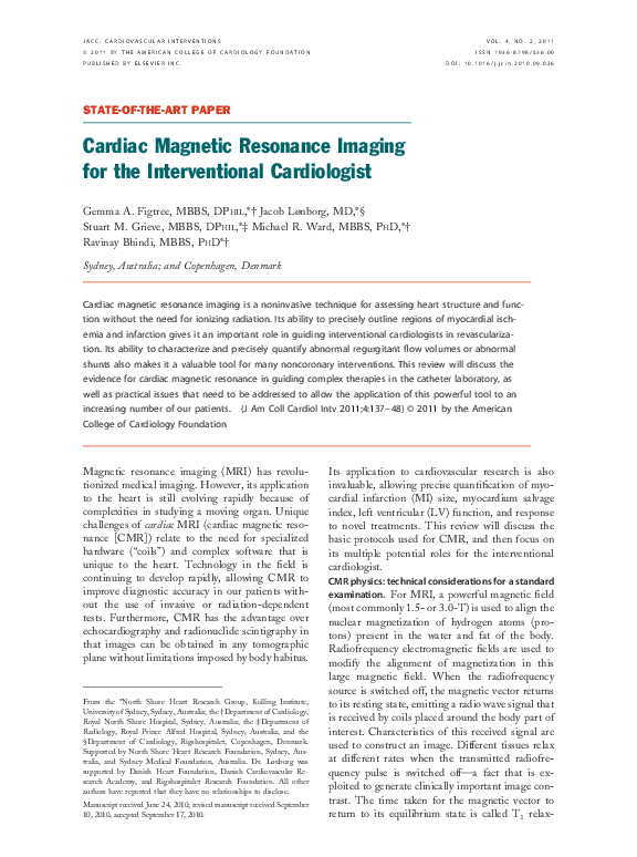 (PDF) Cardiac Magnetic Resonance Imaging for the Interventional ...