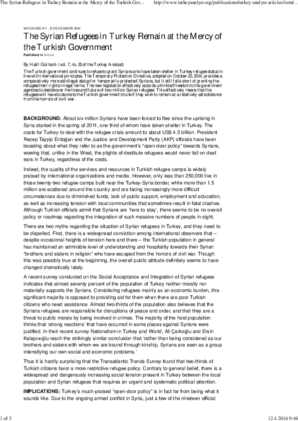 pdf-the-syrian-refugees-in-turkey-remain-at-the-mercy-of-the-turkish