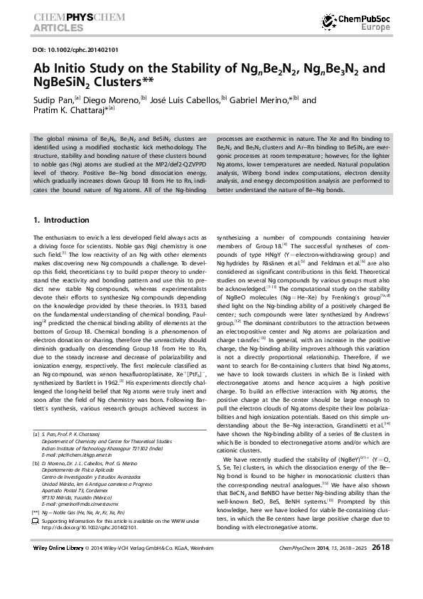 (PDF) Ab Initio Study on the Stability of NgnBe2N2, NgnBe3N2 and ...