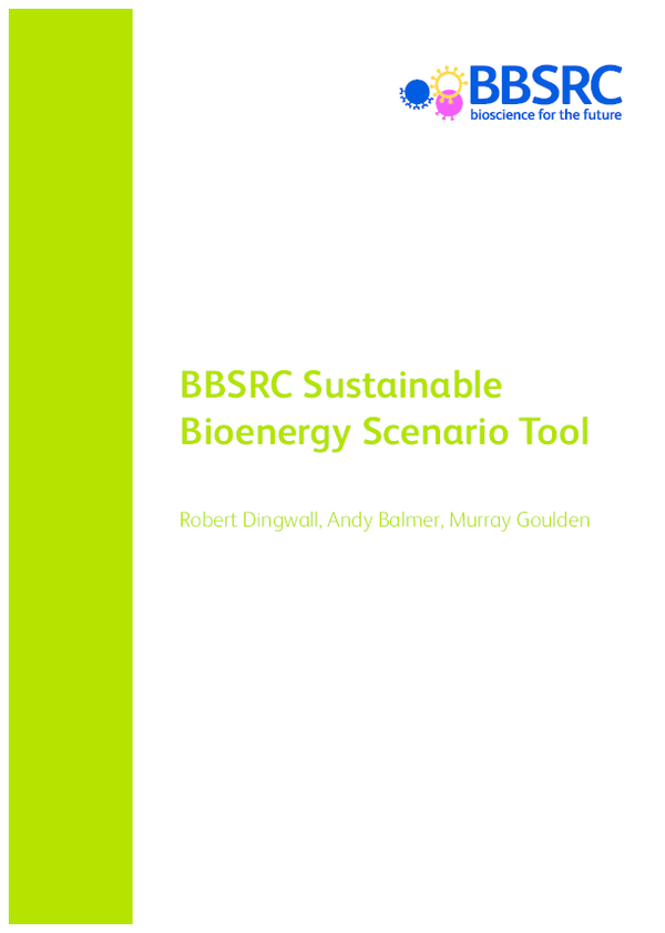 (PDF) BBSRC Sustainable Bioenergy Scenario Tool