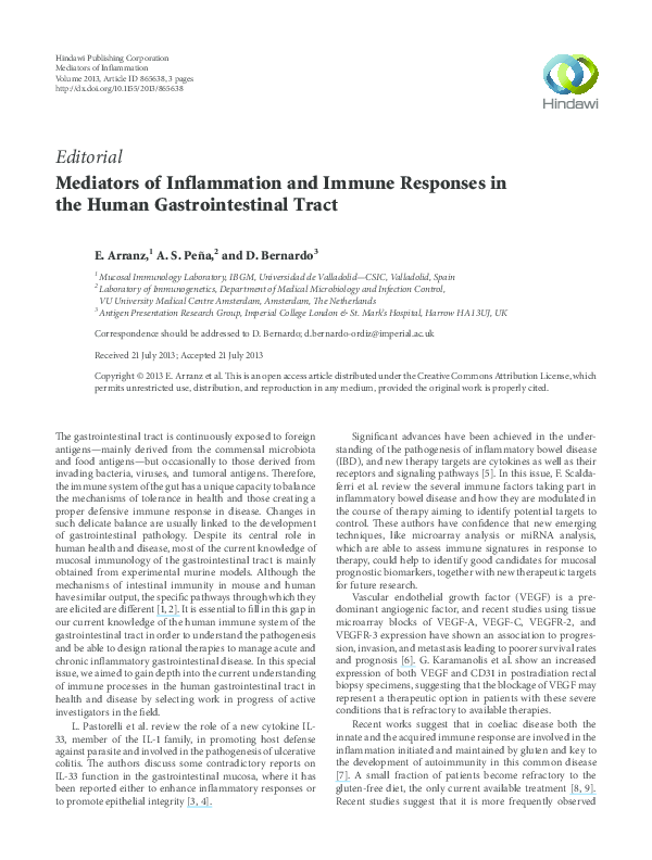 (PDF) Mediators of Inflammation and Immune Responses in the Human ...