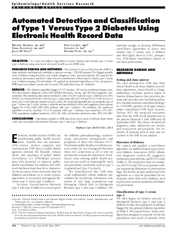 (PDF) Automated Detection and Classification of Type 1 Versus Type 2 ...