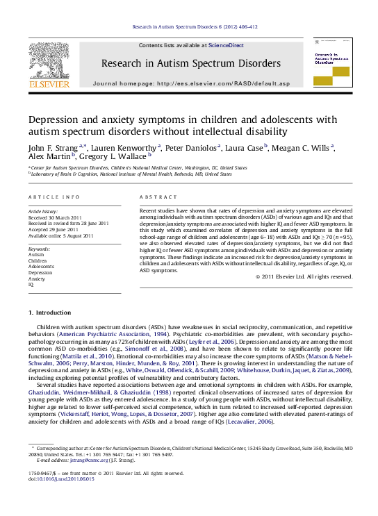 (PDF) Depression and anxiety symptoms in children and adolescents with ...