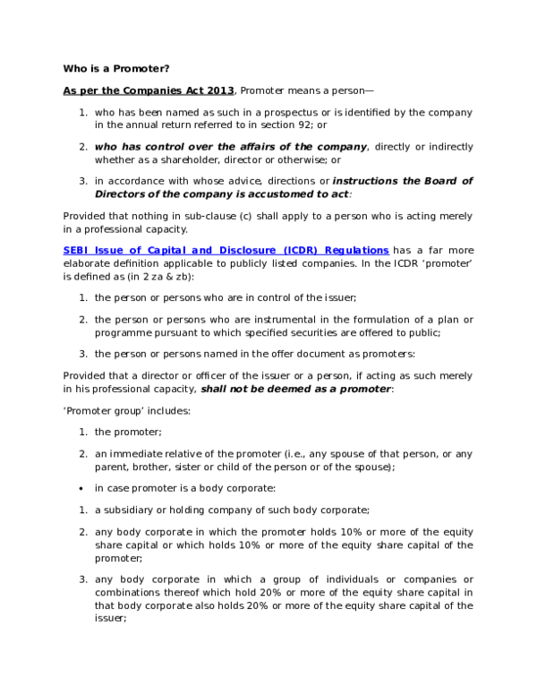 (DOC) Who is a Promoter