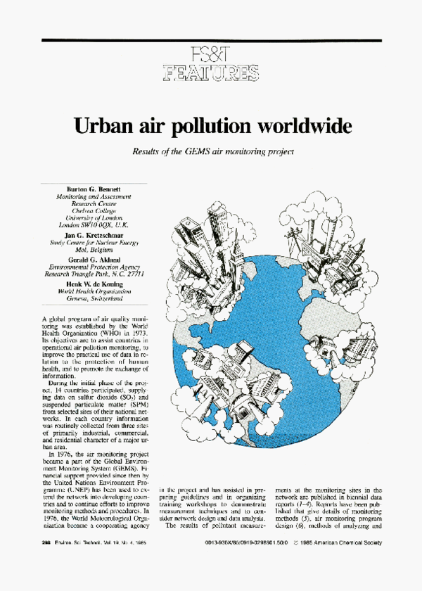 (PDF) Urban air pollution worldwide | Burton Bennett - Academia.edu