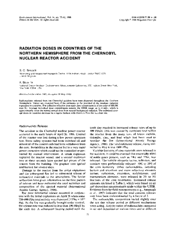 (PDF) Chernobyl Accident: Exposures and Effects