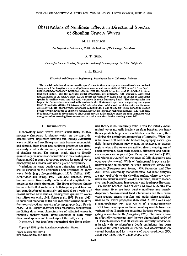 (PDF) Observations of nonlinear effects in directional spectra of ...
