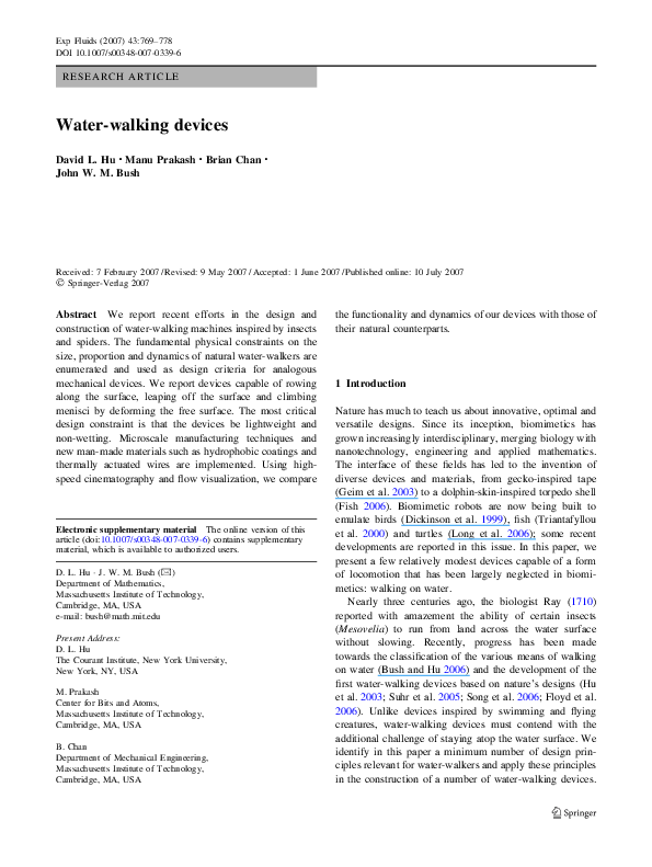 (PDF) Waterwalking devices John Bush Academia.edu