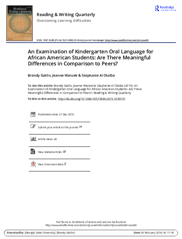 (PDF) Reading & Writing Quarterly Learning Difficulties An