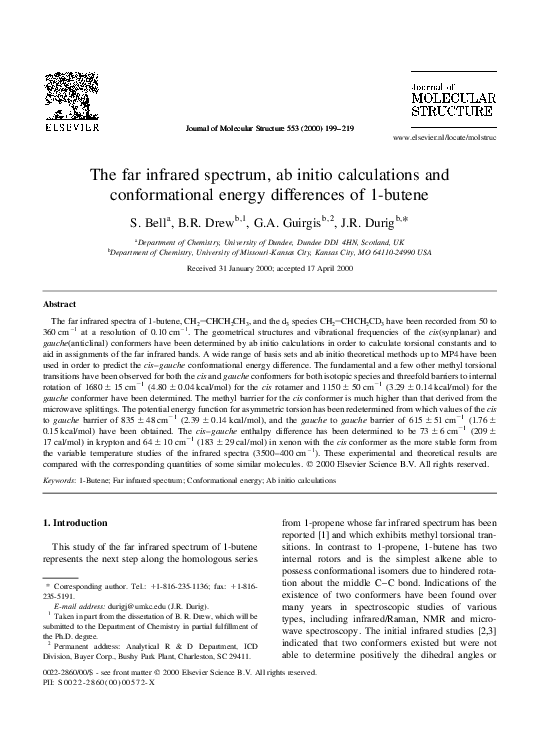 (PDF) The far infrared spectrum, ab initio calculations and ...