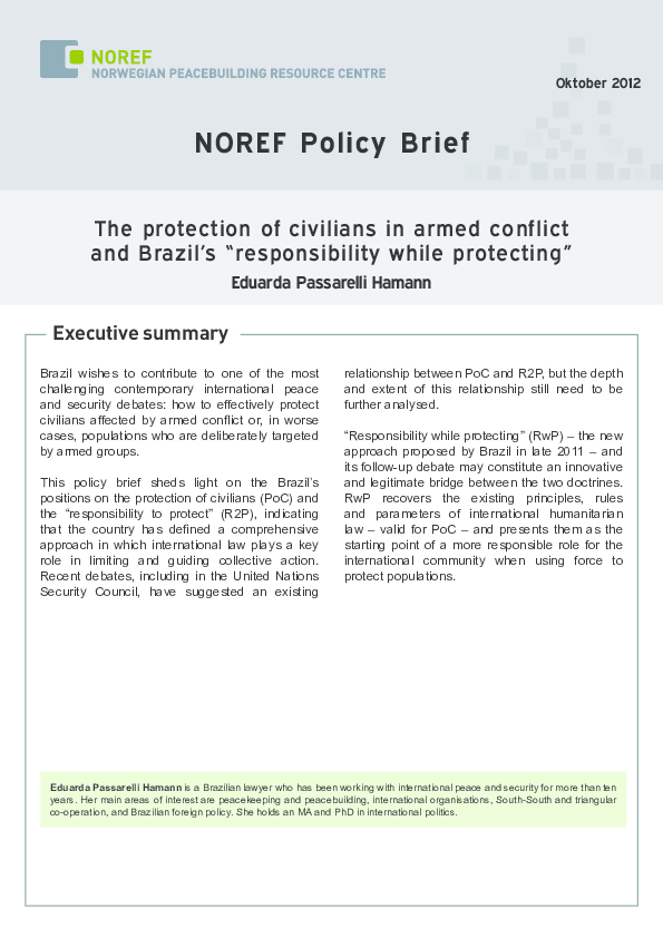 (PDF) The protection of civilians in armed conflict and Brazil’s ...