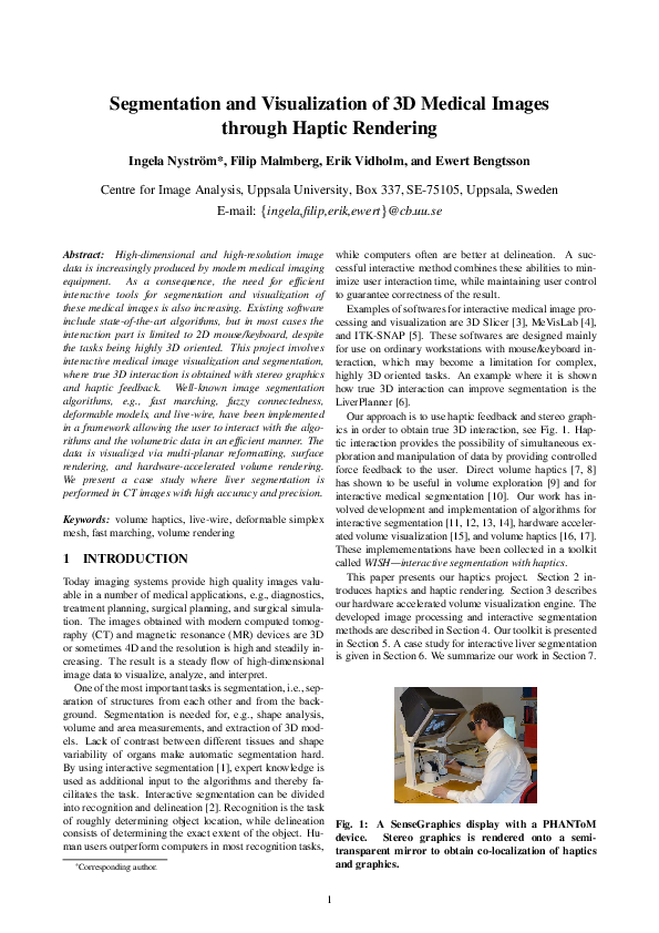 (PDF) Segmentation and Visualization of 3D Medical Images through ...