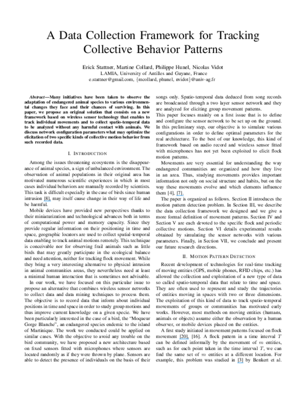 (PDF) A data collection framework for tracking collective behavior patterns
