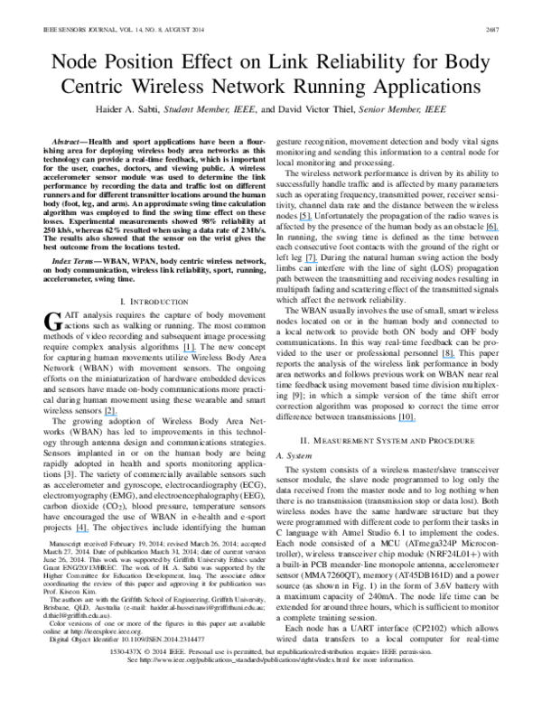 (PDF) Node Position Effect on Link Reliability for Body Centric ...