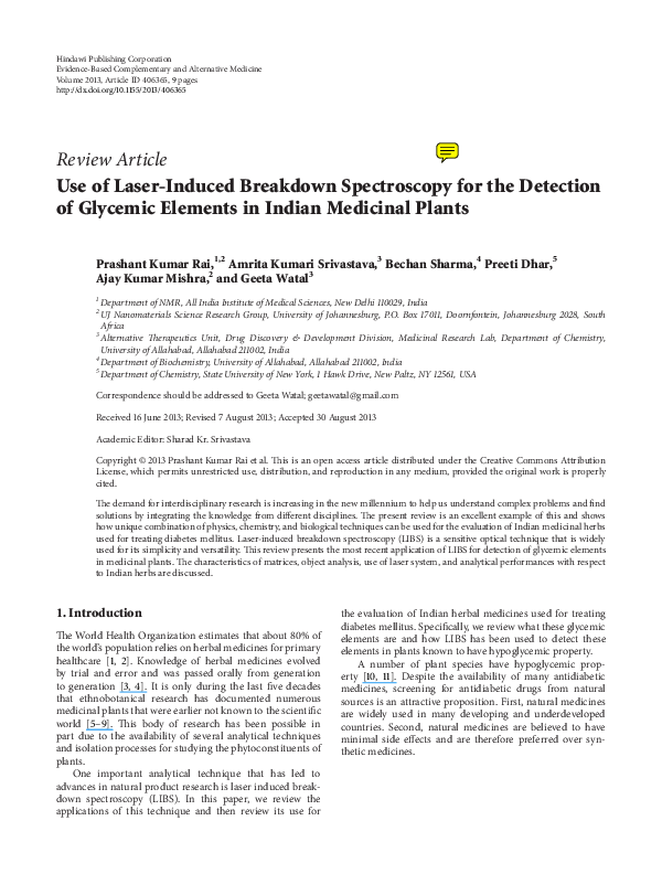 (PDF) Use of Laser-Induced Breakdown Spectroscopy for the Detection of ...