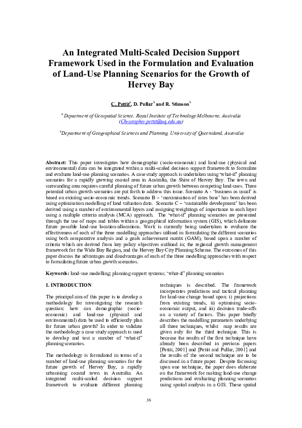 (PDF) An Integrated Multi-Scaled Decision Support Framework Used in the ...