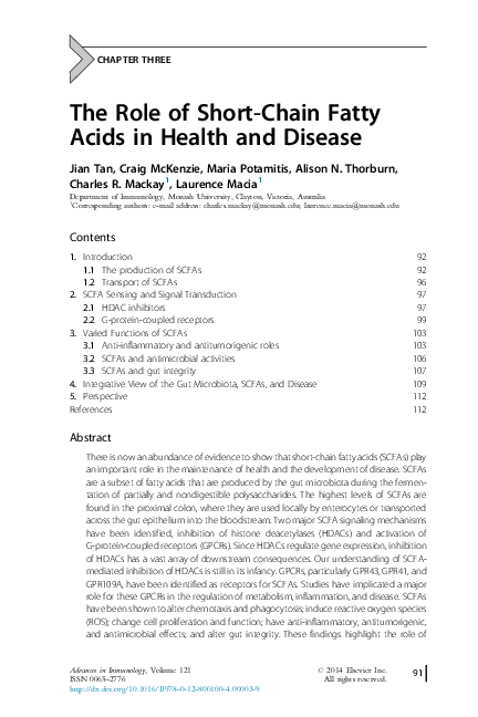 (PDF) The Role of Short-Chain Fatty Acids in Health and Disease