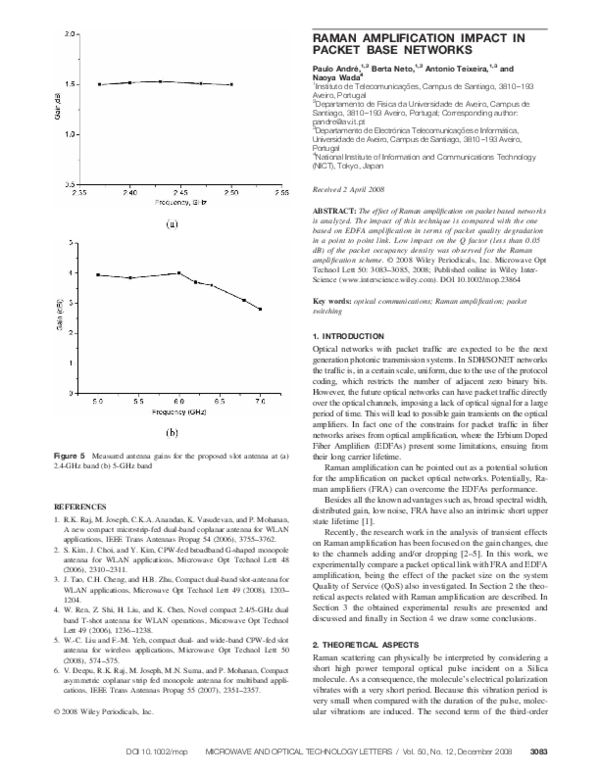 (PDF) Raman amplification impact in packet base networks