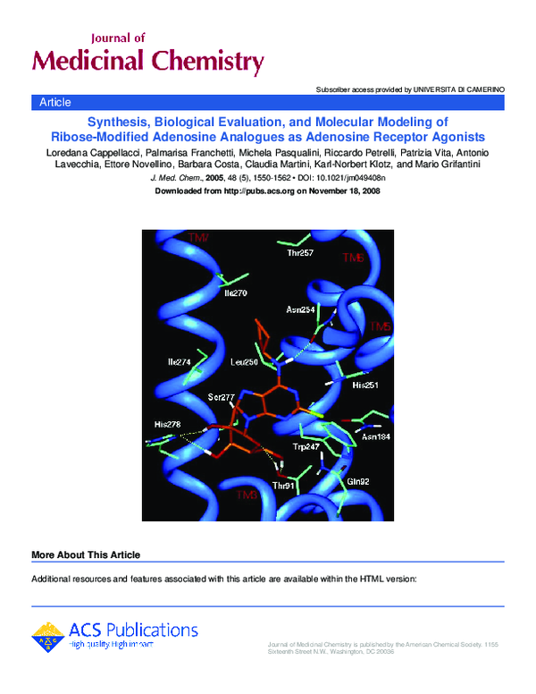 (PDF) Synthesis, biological evaluation, and molecular modeling of ...
