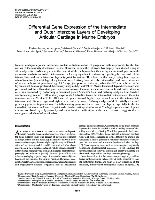 (PDF) Differential Gene Expression of the Intermediate and Outer ...