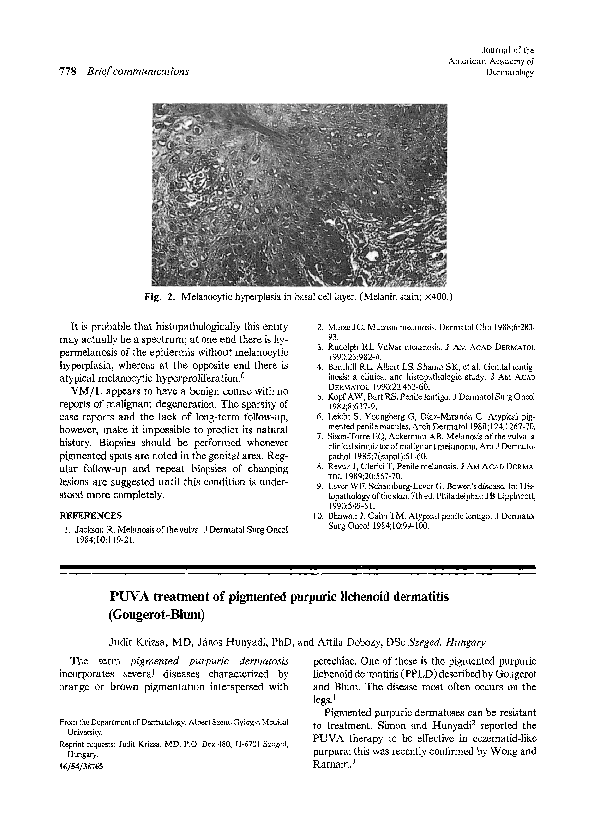 (PDF) PUVA treatment of pigmented purpuric lichenoid dermatitis ...