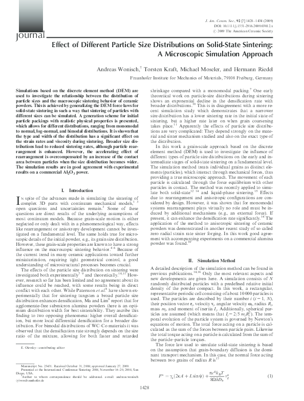 (PDF) Effect of Different Particle Size Distributions on Solid-State ...