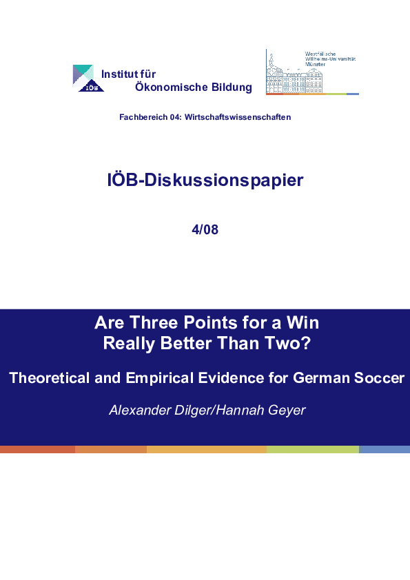 (PDF) Are Three Points for a Win Really Better than Two? Theoretical