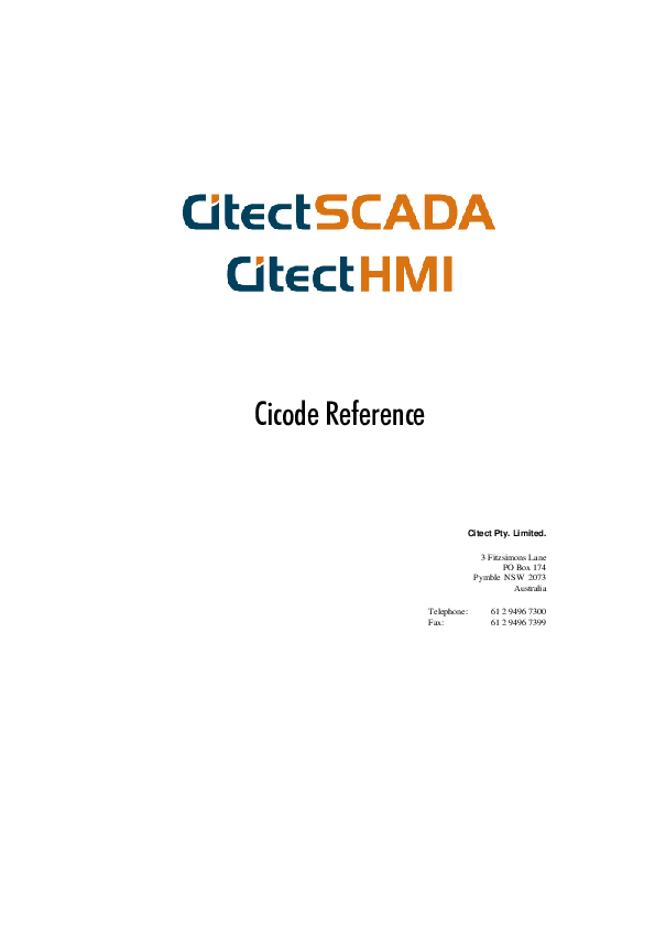 (PDF) Cicode Reference