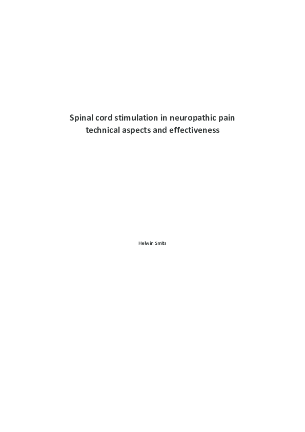 (PDF) Experimental Spinal Cord Stimulation and Neuropathic Pain ...