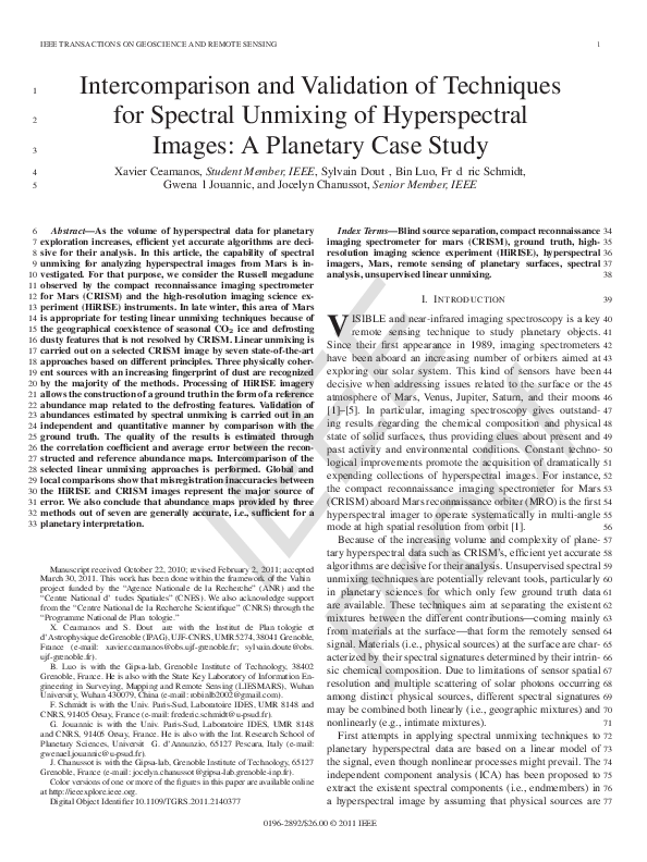 (PDF) Intercomparison and Validation of Techniques for Spectral ...