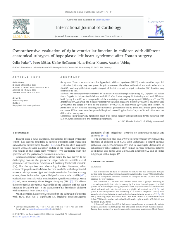 (PDF) Comprehensive evaluation of right ventricular function in ...