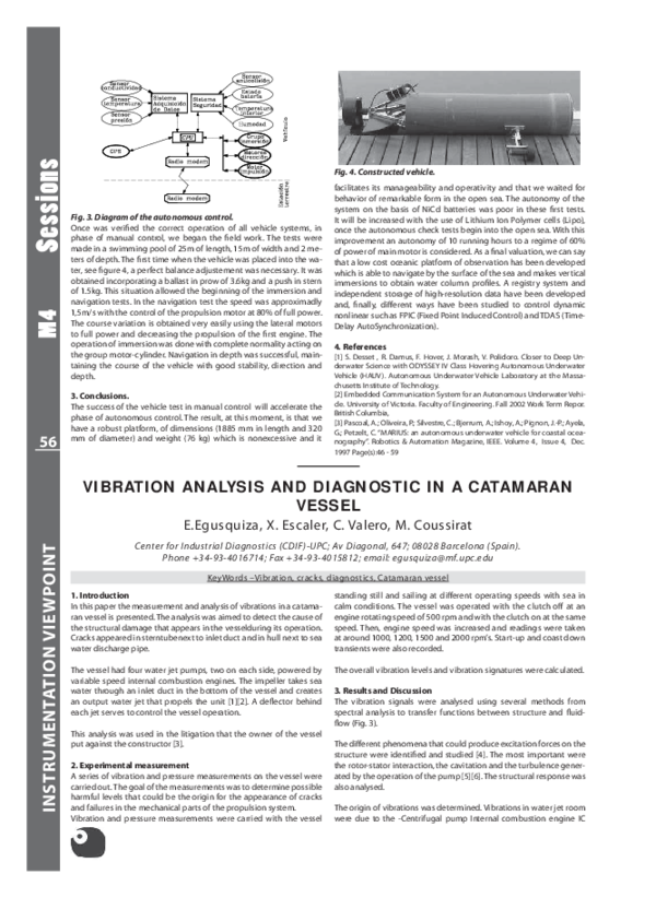 (PDF) Vibration analysis and diagnostic in a catamaran vessel
