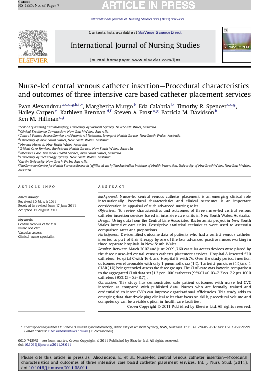 Central venous catheter placement image