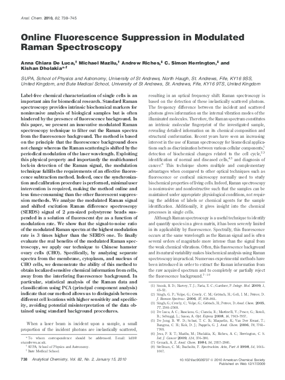 (PDF) Online Fluorescence Suppression in Modulated Raman Spectroscopy