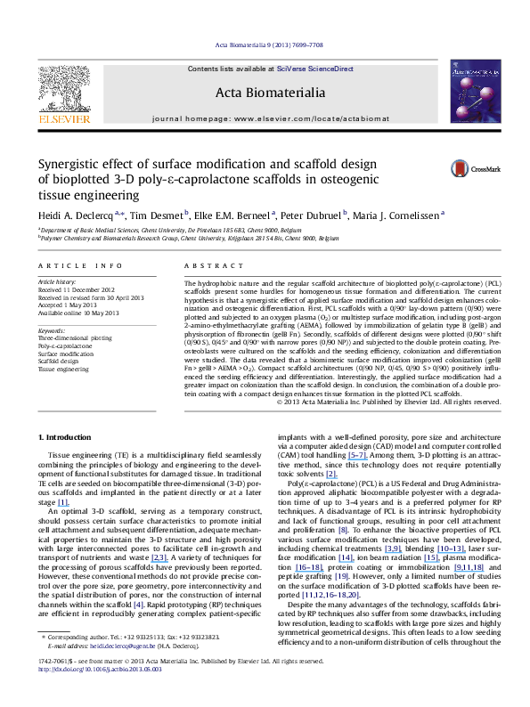 (PDF) Synergistic effect of surface modification and scaffold design of ...