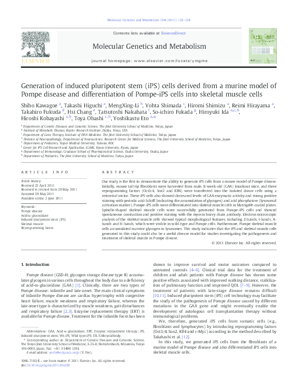 (PDF) Generation of Induced Pluripotent Stem (iPS) Cells by Nuclear ...