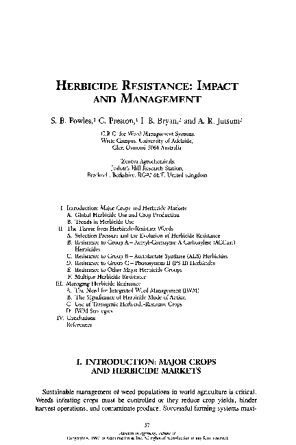 Herbicide resistance essay picture