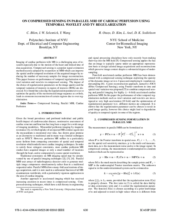 (PDF) On compressed sensing in parallel MRI of cardiac perfusion using ...
