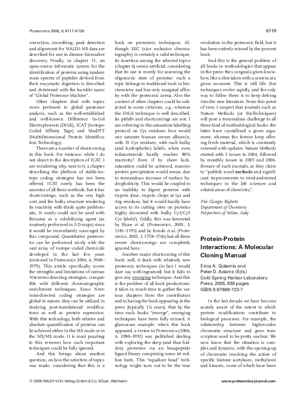(PDF) [Book Review ProteinProtein Interactions A Molecular Cloning