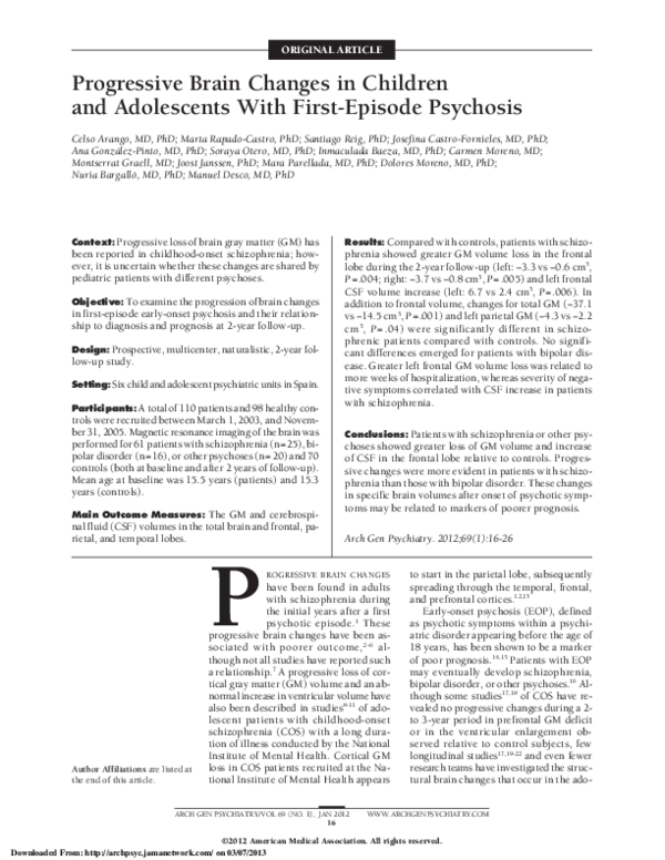 (PDF) Progressive Brain Changes in Children and Adolescents With First ...