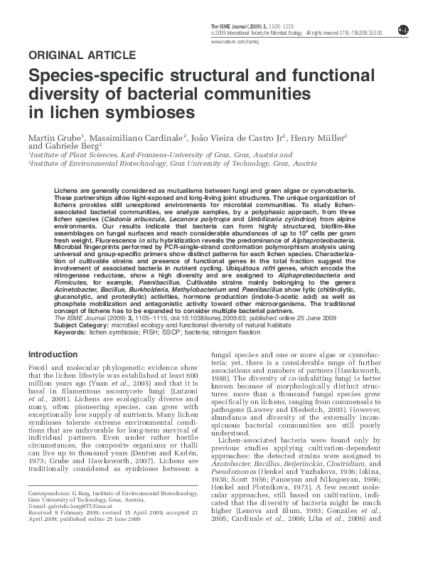 (PDF) Species-specific structural and functional diversity of bacterial ...