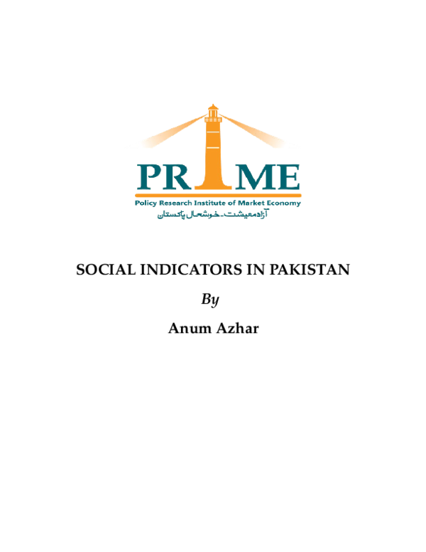 SOCIAL INDICATORS IN PAKISTAN