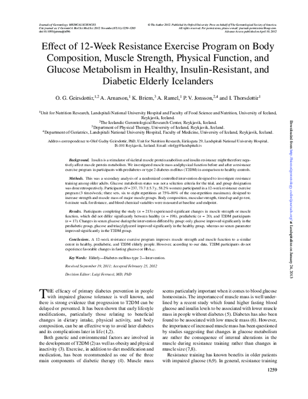 (PDF) Effect of 12-Week Resistance Exercise Program on Body Composition ...