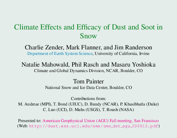 (PDF) Climate Effects and Efficacy of Dust and Soot in Snow