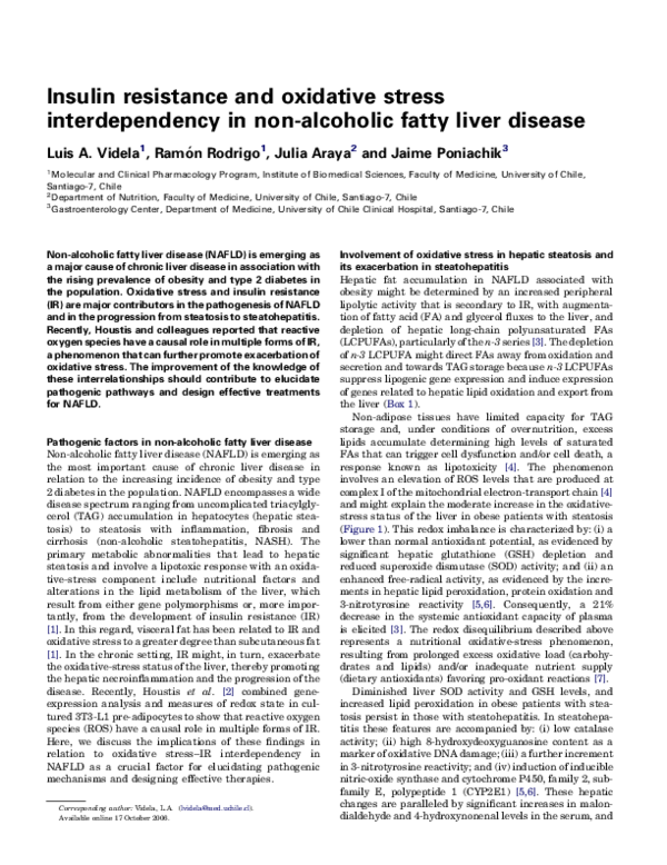 (PDF) Insulin resistance and oxidative stress interdependency in non ...