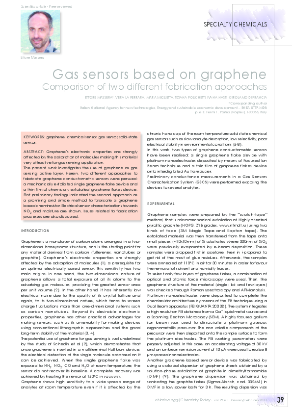 (PDF) Gas sensors based on graphene comparison of two different ...