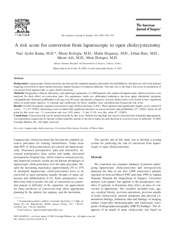 Open cholecystectomy journal image