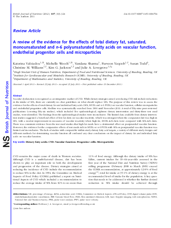 (PDF) A review of the evidence for the effects of total dietary fat ...
