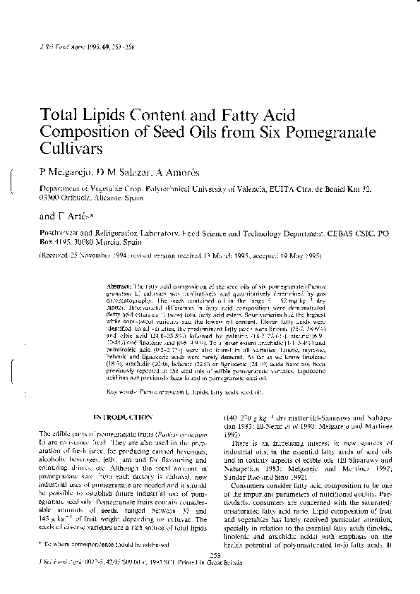 (PDF) Total lipids content and fatty acid composition of seed oils from ...