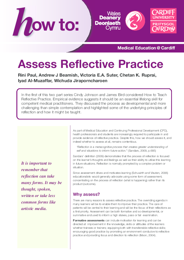 (PDF) How to Assess Reflective Practice